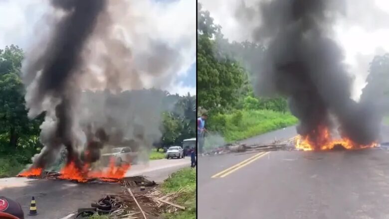 Moradores bloqueiam rodovia PI-112 em protesto após 5 dias sem energia em Miguel Alves