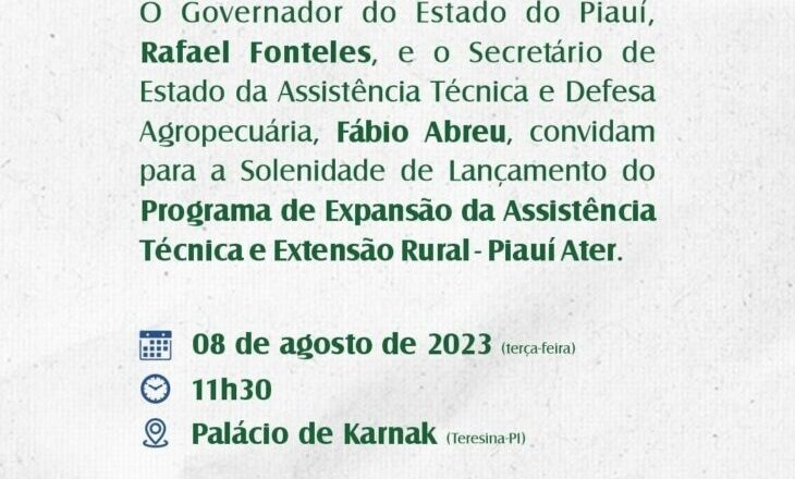 Governo lança Programa de Expansão da Assistência Técnica nesta terça (8)