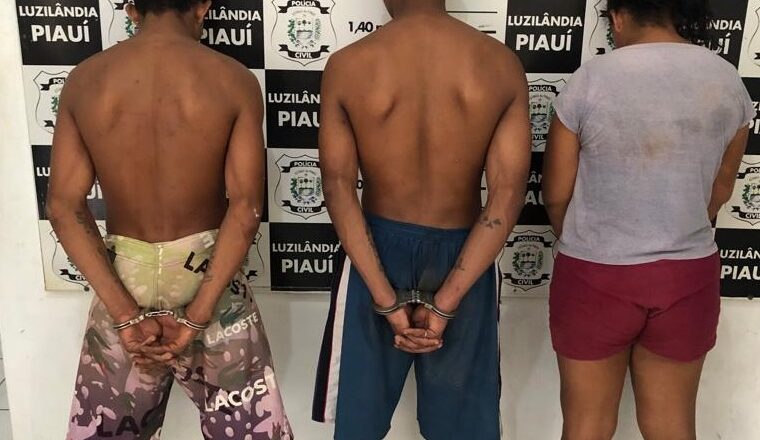 Polícia prende três pessoas em flagrante por tráfico de drogas em Luzilândia