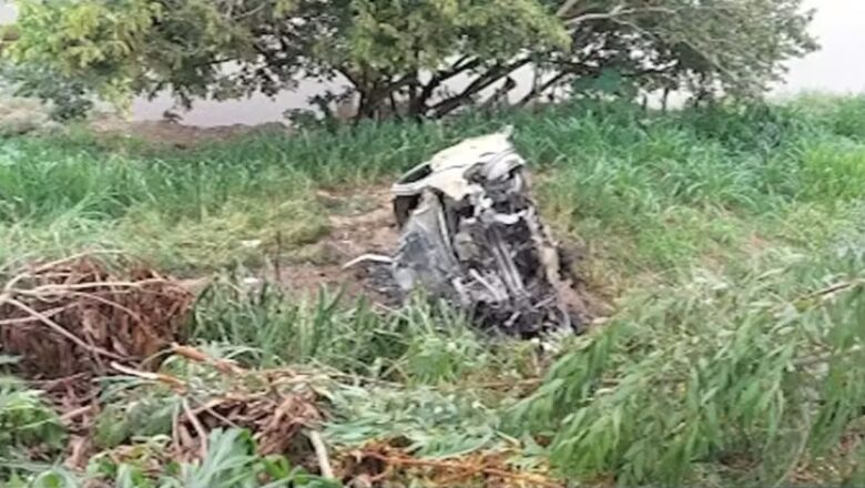 Carro capota após atingir cruzeiro de igreja e pega fogo às margens do Rio Parnaíba em Floriano