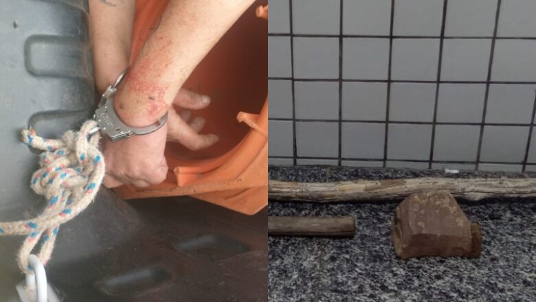 Homem em surto psicótico é preso após agredir o próprio pai de 80 anos e irmão no Piauí