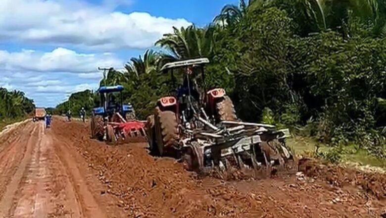 Obra de pavimentação da PI-110 avança no trecho entre Barras e Miguel Alves