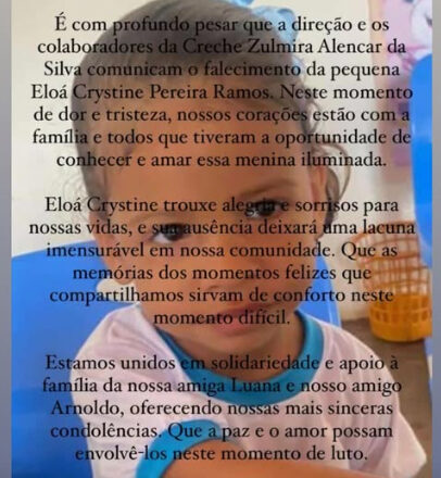 Menina de 2 anos morre após se engasgar com pitomba no município de Pavussu