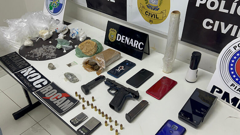 Operação prende sete suspeitos de tráfico de drogas e apreende arma em Teresina