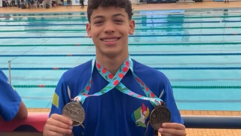 Piauiense Arthur Nunes conquista duas medalhas na natação dos Jogos Escolares Brasileiros