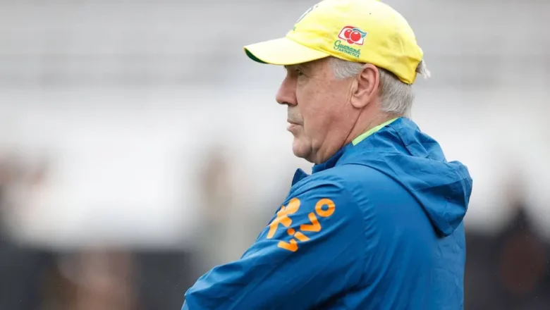 Sem time definido, Ancelotti comanda treino da Seleção Brasileira na Coreia