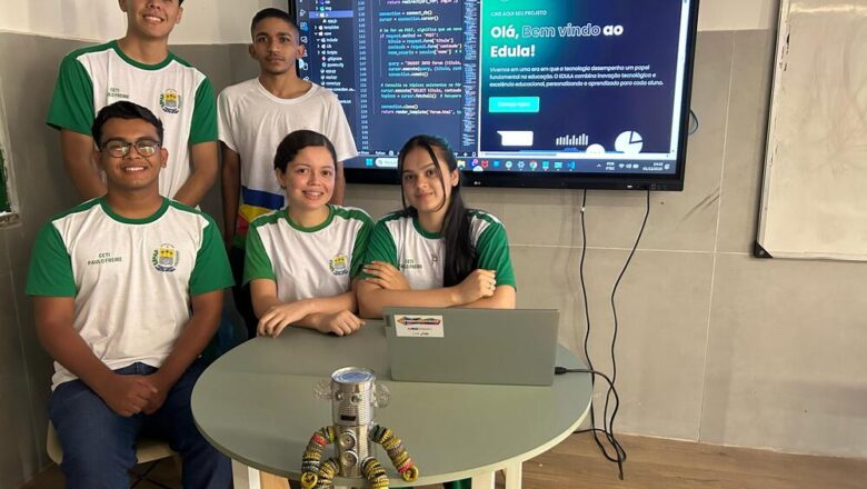Estudantes apresentam projetos de inteligência artificial e robótica no Ceti Paulo Freire em Guaribas