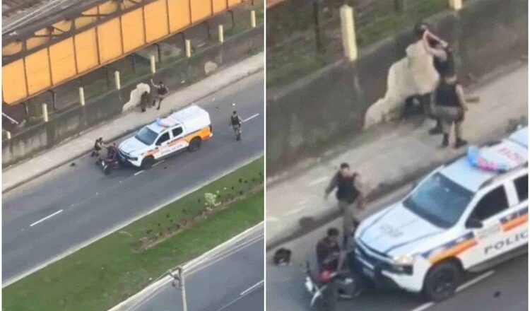 Policiais são flagrados agredindo motociclistas durante abordagem em MG