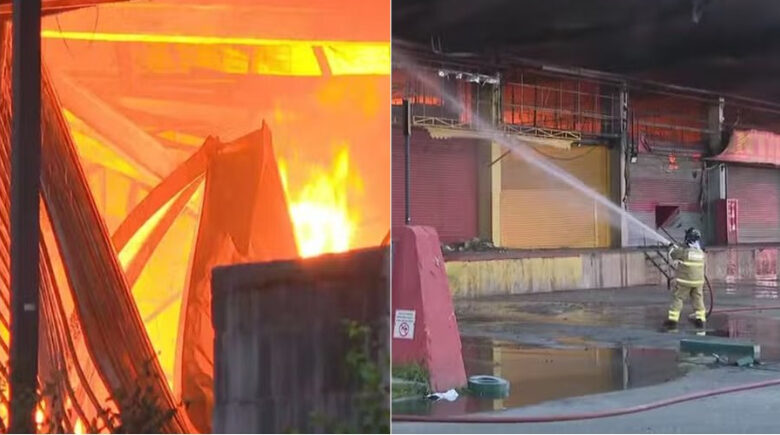 Incêndio atinge pavilhão da Ceasa, maior central de abastecimento do RJ; veja vídeo!
