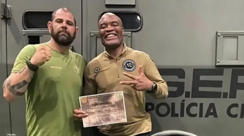 Lenda do UFC, Anderson Silva realiza treinamento para virar policial nos EUA