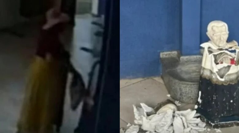 Estátua de Padre Cícero é destruída por turista argentina no Ceará