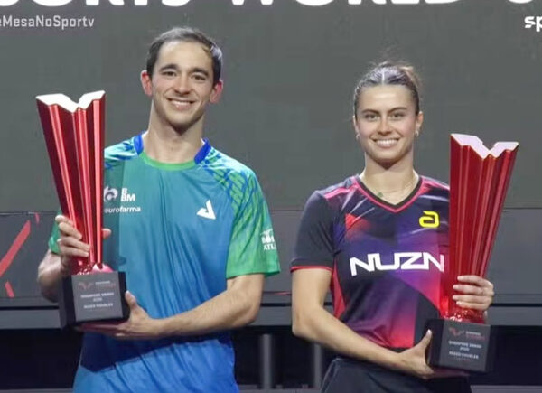 Calderano e Bruna Takahashi fazem história com título inédito em Singapura