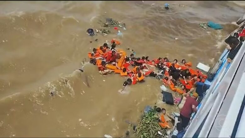 Corpo é encontrado durante buscas por desaparecidos de naufrágio em Manaus