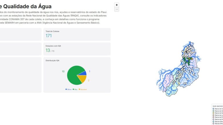 Semarh lança plataformas com dados em tempo real sobre chuvas e qualidade da água no Piauí