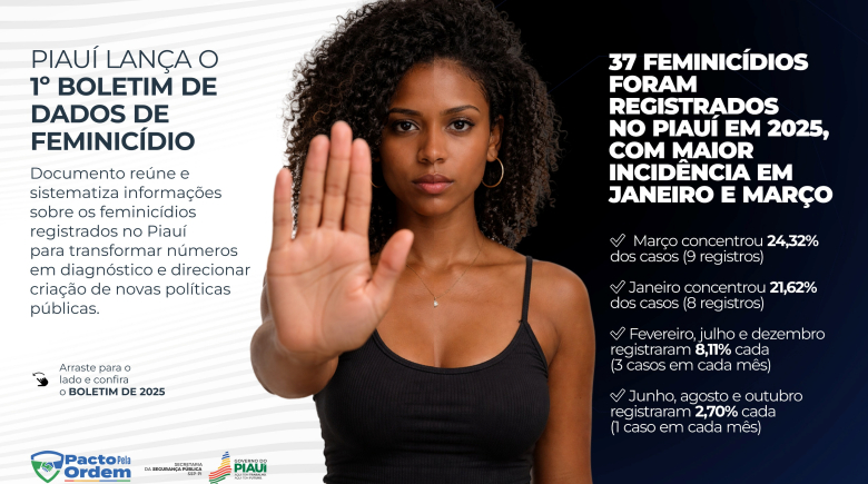 Maioria das vítimas de feminicídio no Piauí em 2025 é de mulheres negras, aponta boletim da SSP