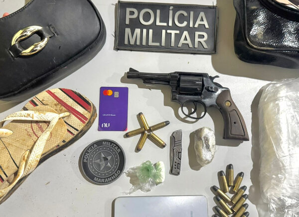 Mulher é presa com arma, munições e drogas na zona rural de Parnarama