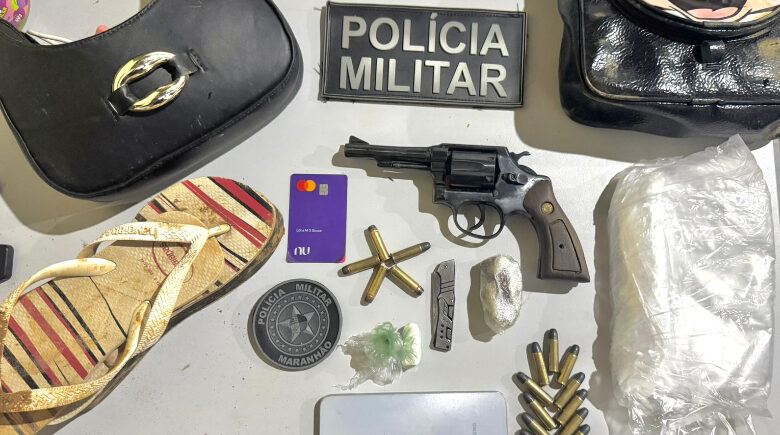 Mulher é presa com arma, munições e drogas na zona rural de Parnarama