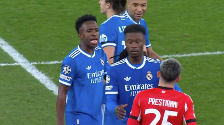 Uefa suspende Prestianni por seis jogos após caso de racismo contra Vini Jr