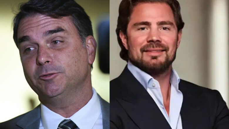 Ao lado de Moro e Tarcísio, Flávio defende sobre pai