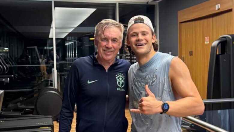 Lucas Pinheiro treina em academia com Carlo Ancelotti e revela torcida: “A Copa é do Brasil”
