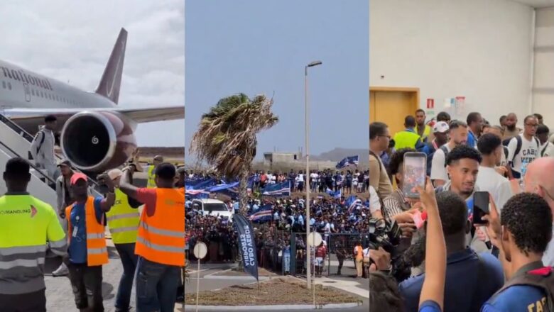 Seleção de Cabo Verde é recebida com festa após 1ª Copa