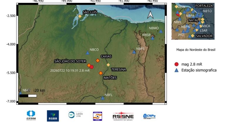 Tremor de terra de é registrado em Caxias-MA nesta quarta-feira (22)