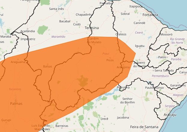 INMET emite alerta laranja para umidade de até 12%; prevê ventos fortes no Piauí