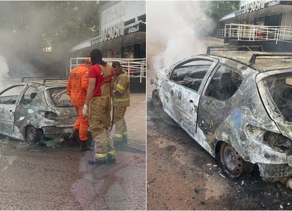 Carro pega fogo em avenida da zona Leste de Teresina; 3º caso em 24 horas