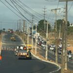 Obra interdita trecho da BR-343 e causa congestionamento em Teresina
