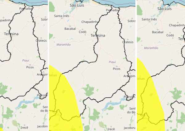 Piauí tem alerta de tempestade e de baixa umidade; veja mapa